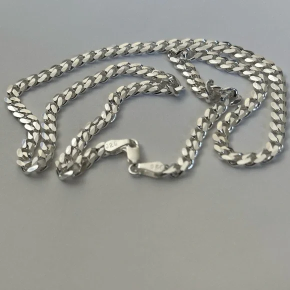 925 Silver 20” 5mm necklace cuban chain unisex